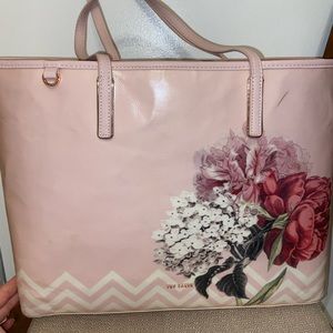 Pink Ted Baker Floral Tote with Matching Attachment